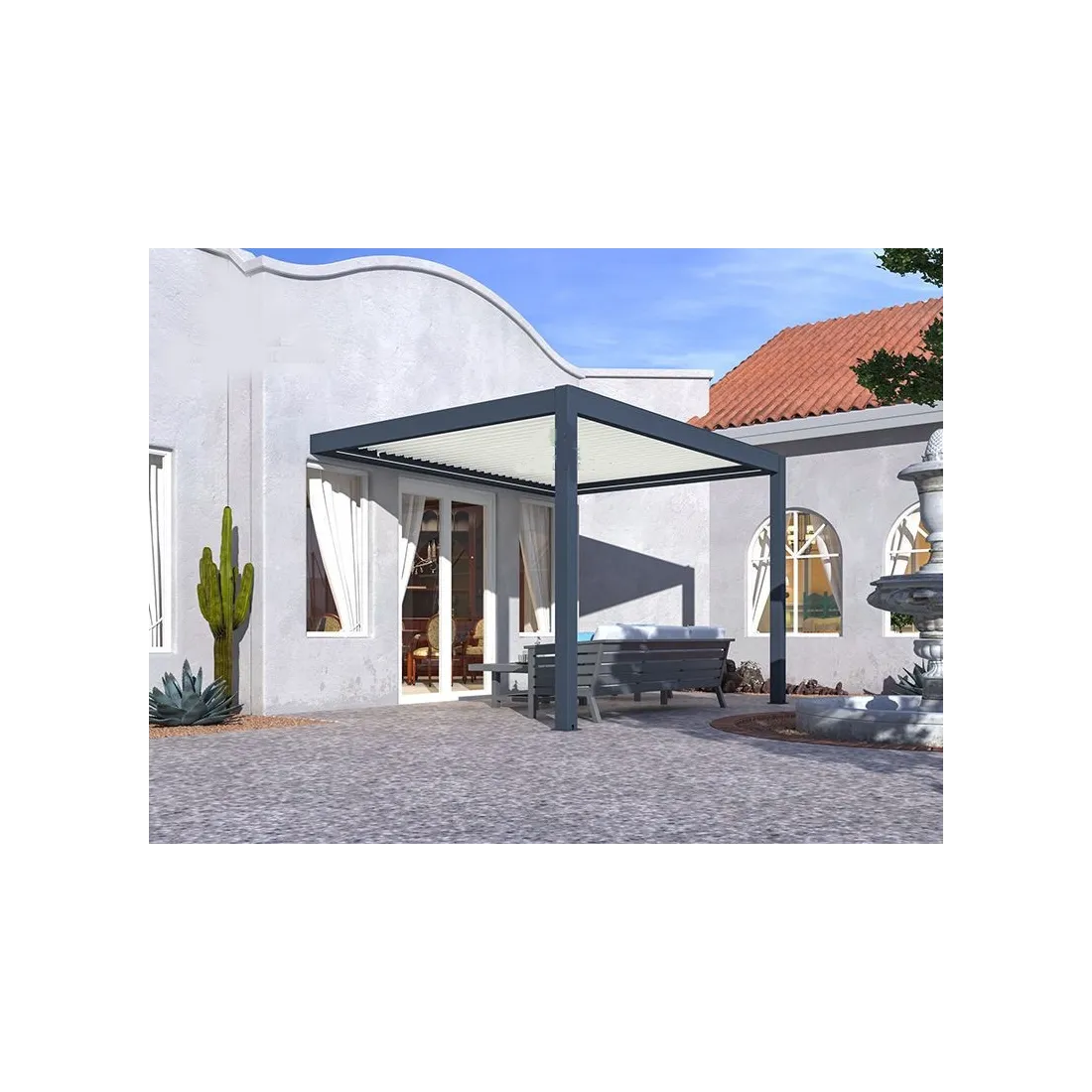 Eclipse Range Eclipse Wall Mounted 3.6M X 3M LED Motorised Pergola