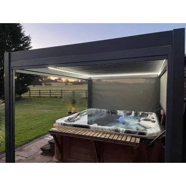 Eclipse Range Eclipse Wall Mounted 3.6M X 3M LED Motorised Pergola