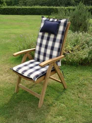 Recliner outdoor cushion - bluecheq