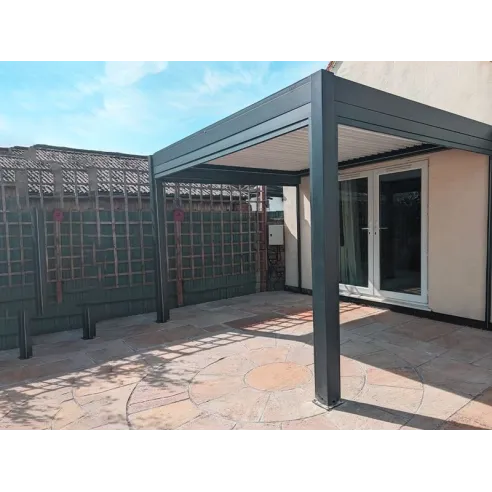 Eclipse Range Eclipse Wall Mounted 3M X 3M LED Motorised Pergola