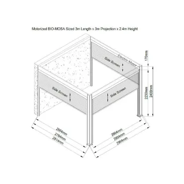 Eclipse Range Eclipse Wall Mounted 3M X 3M LED Motorised Pergola