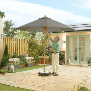 Dominica Deluxe 3m Round Wooden Parasol