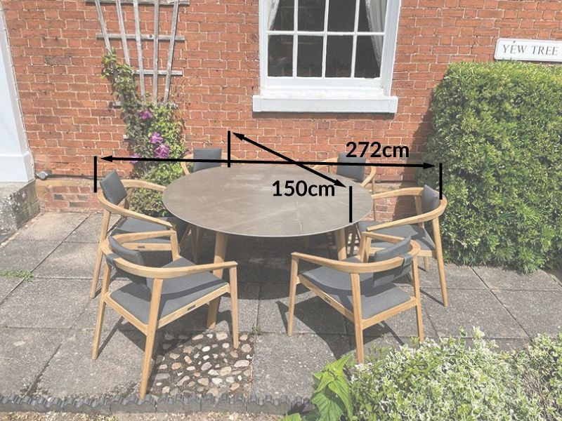 Mustique 6 Chair Round Set - Certified