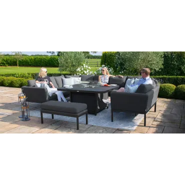 Pulse U Shape Corner Dining Set - Firepit Table