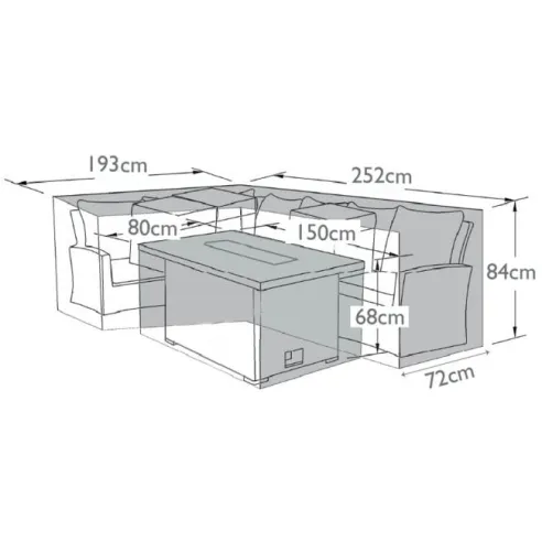 Kingston Corner Fire Pit Set - Garden Furniture Cover  - 4