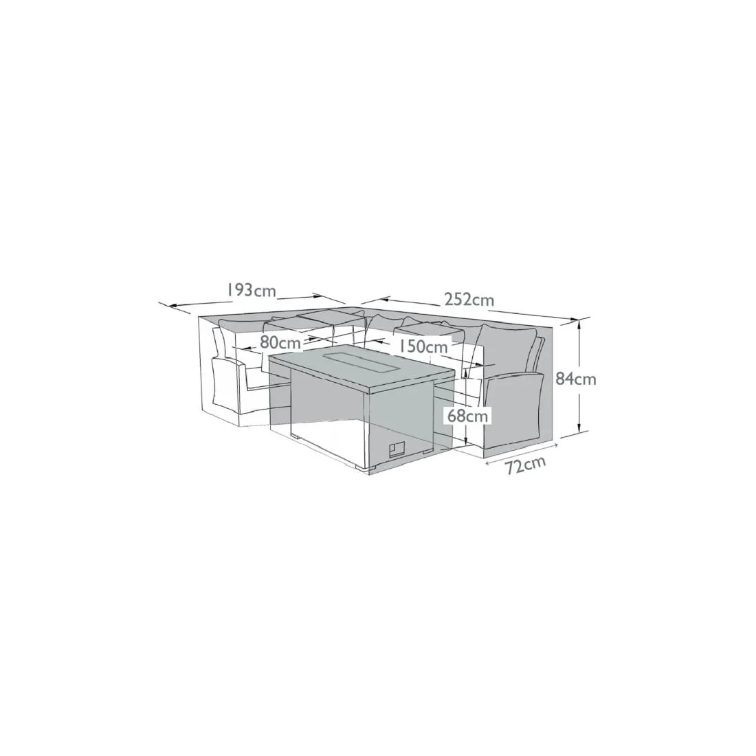 Kingston Corner Fire Pit Set - Garden Furniture Cover  - 4