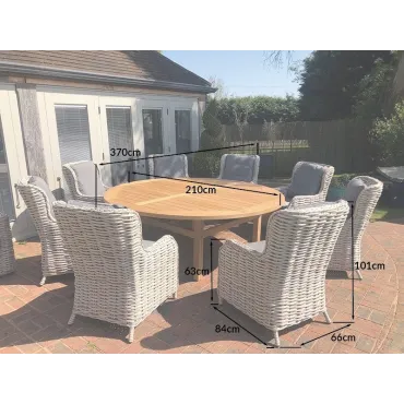 Fiji 8 Chair Dining Set | With Malvern 2.1M FSC  - 5