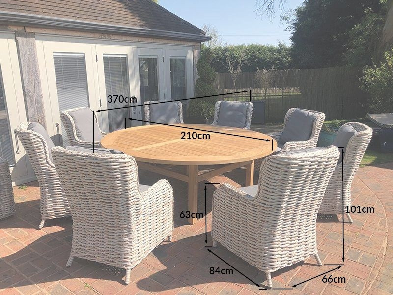 Fiji 8 Chair Dining Set - With Malvern 2.1M