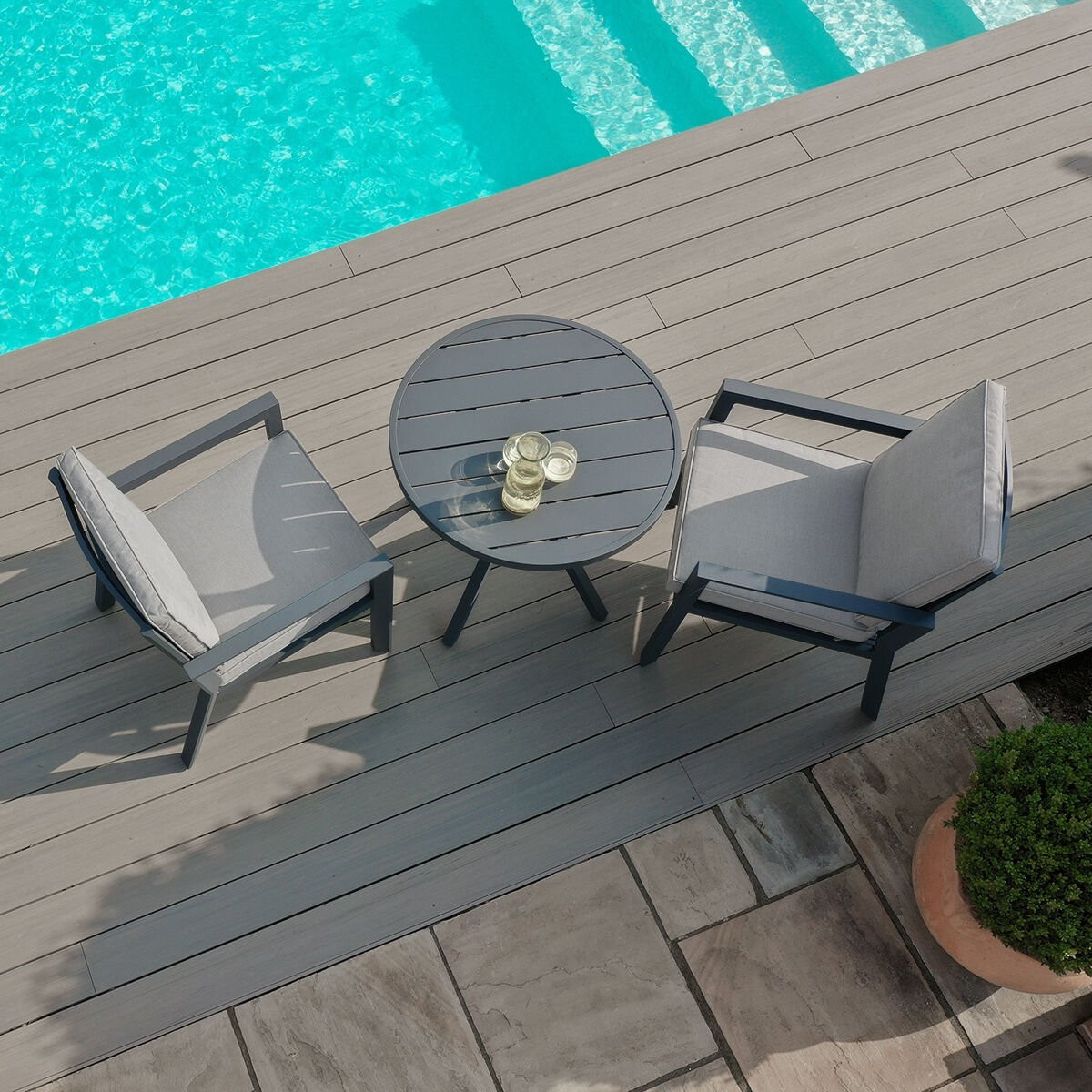 New York 3 Piece Aluminium Bistro Set