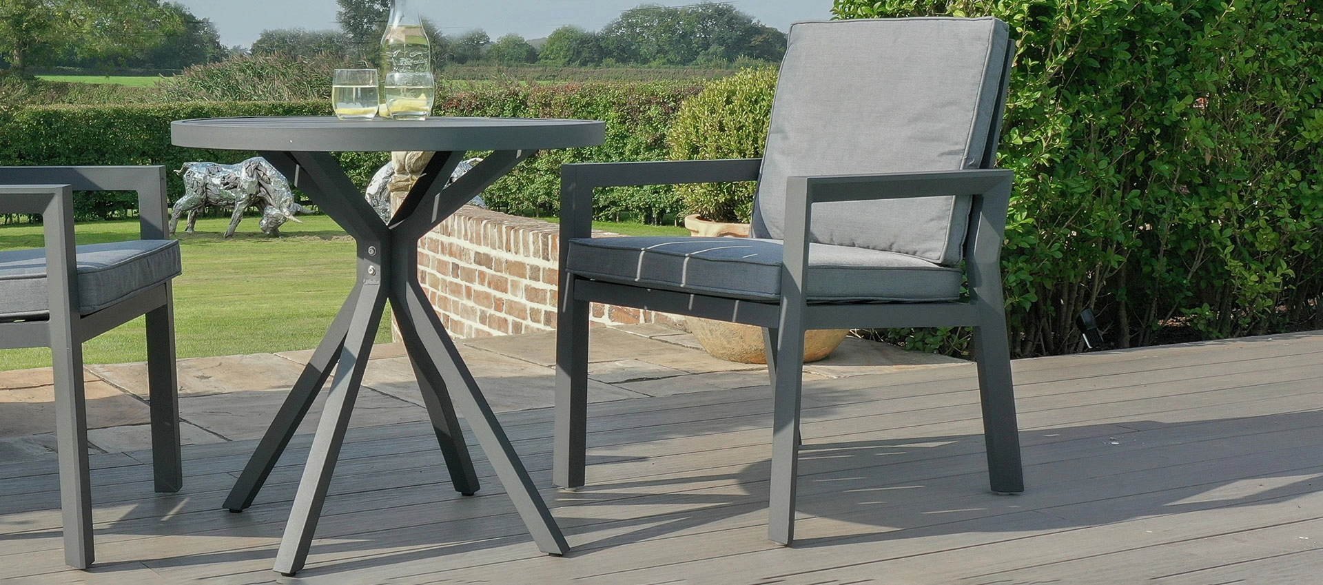 New York 3 Piece Aluminium Bistro Set