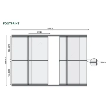 Aluminium Pergolas Titan 3.6mTransparent French Sliding System