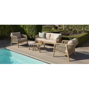 Martinique Rope Weave 2 Seat Lounge Set