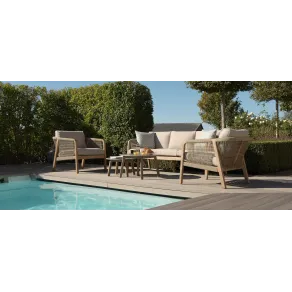 Martinique Rope Weave 3 Seat Lounge Set