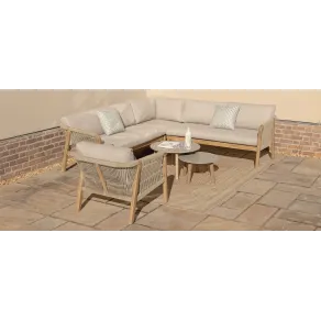 Martinique Rope Weave Corner Sofa Set & Lounge Chair