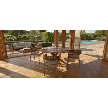 Porto Rope Weave 4 Seat Round Dining Set  - 6