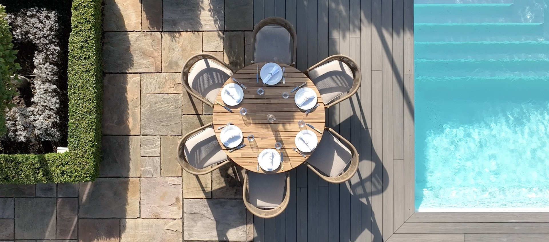 Porto Rope Weave 6 Seat Round Dining Set