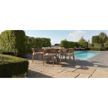 Porto Rope Weave 6 Seat Round Dining Set