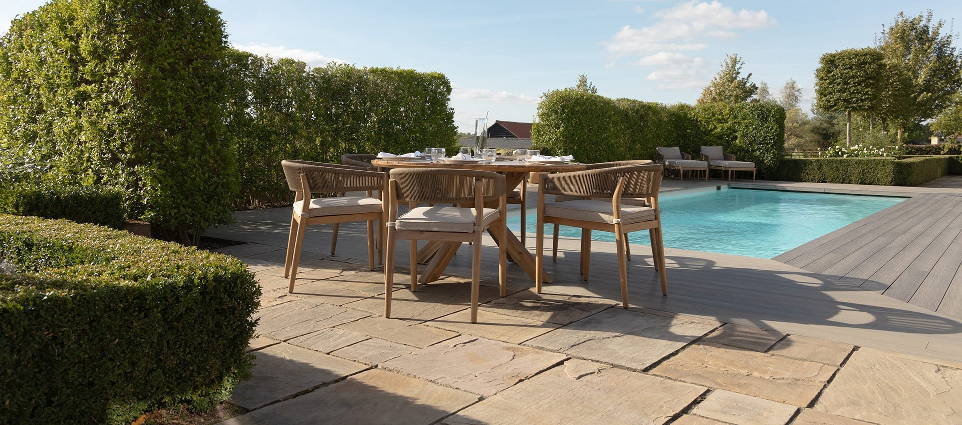 Porto Rope Weave 6 Seat Round Dining Set