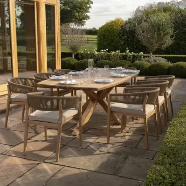 Porto Rope Weave 8 Seat Rectangular Dining Set