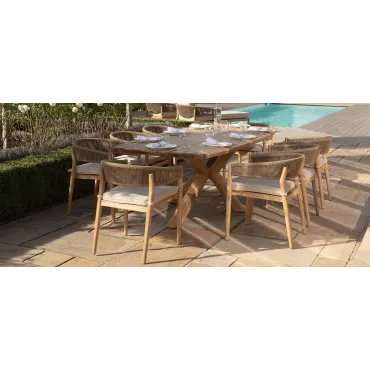 Porto Rope Weave 8 Seat Rectangular Dining Set