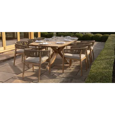 Porto Rope Weave 8 Seat Rectangular Dining Set  - 2