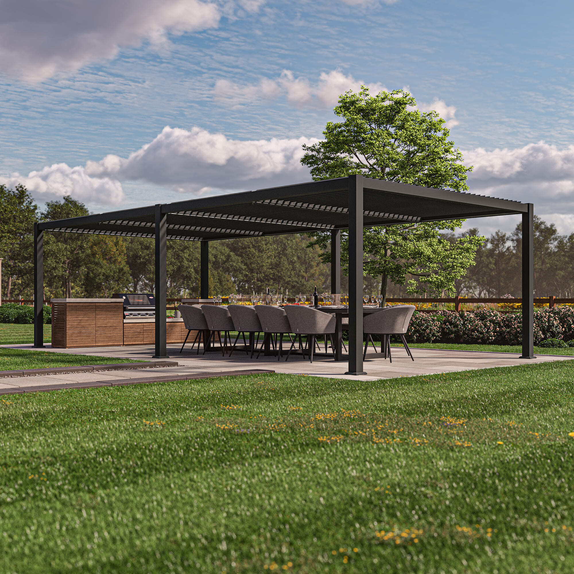 Como Pergola 7.8m x 4m LED Frame