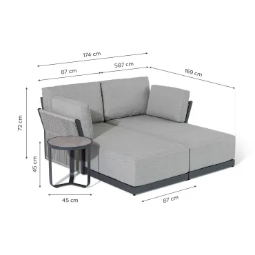 Jude Rope Aluminium Chaise Day Bed