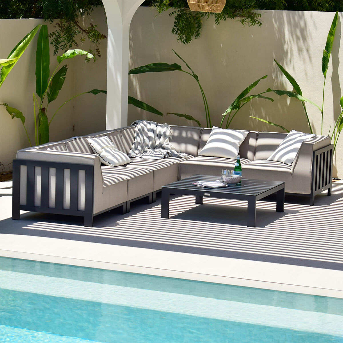 Ibiza Medium Corner Sofa Set Square Coffee Table