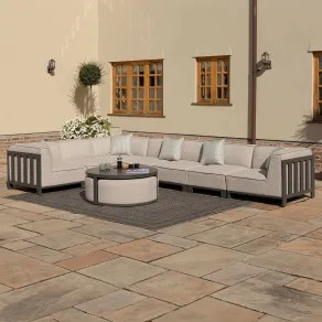Ibiza Large Corner Sofa Set Round Coffee Table