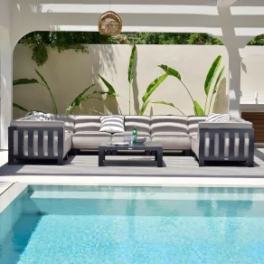 Ibiza U Shape Sofa Set & Square Coffee Table