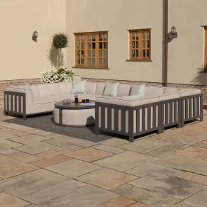 Ibiza U Shape Sofa Set & round Coffee Table