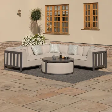 Ibiza Small Corner Sofa Set & Round Coffee Table
