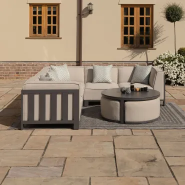 Ibiza Small Corner Sofa Set & Round Coffee Table