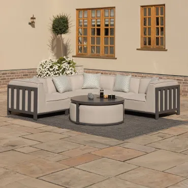 Ibiza Small Corner Sofa Set & Round Coffee Table