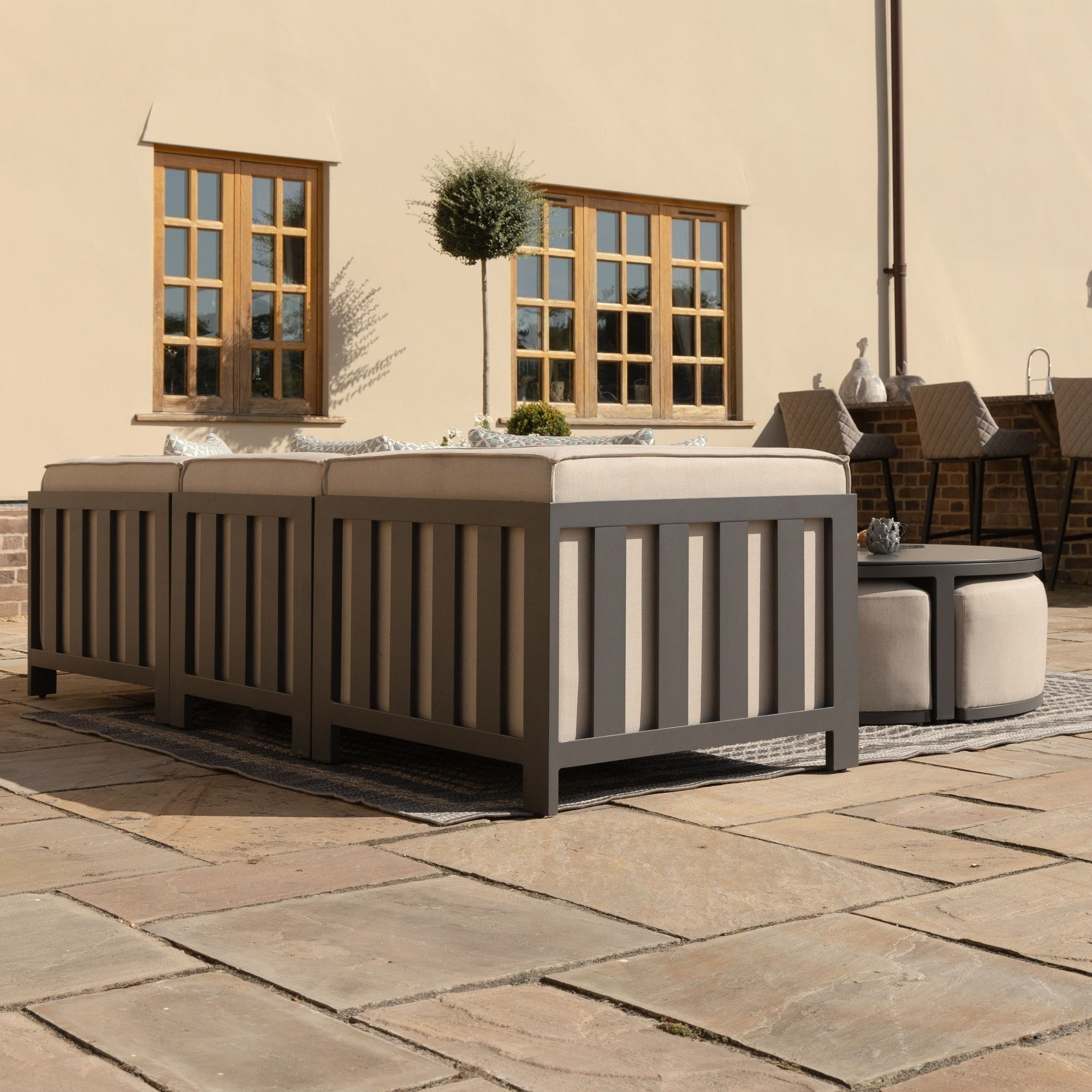 Ibiza Small Corner Sofa Set & Round Coffee Table