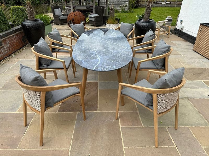 Blue Moon 8 Chair Dining Set