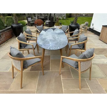 Blue Moon 8 Chair Dining Set