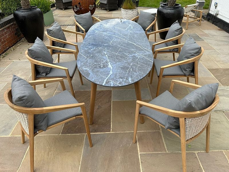 Blue Moon 8 Chair Dining Set