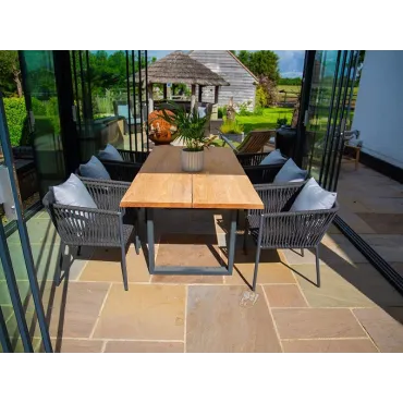 Aluminium Outdoor Dining Aruba 6 Chair Edge Dining Set