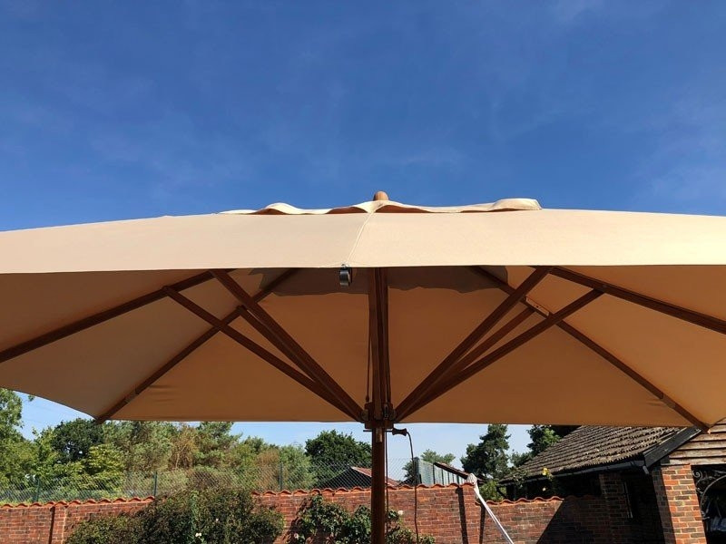 Bamboo 3.5m x 2.5m Rectangular Parasol Beige