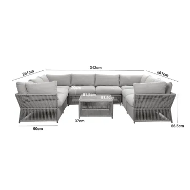 Maldives Rope Weave U Shaped Corner Sofa