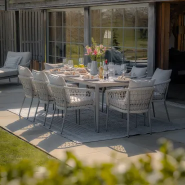 Monaco Rope Weave 8 Seat Rectangular Dining Set
