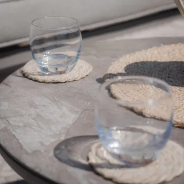 Monaco Rope Weave Small Corner with Pair of Round Coffee Tables