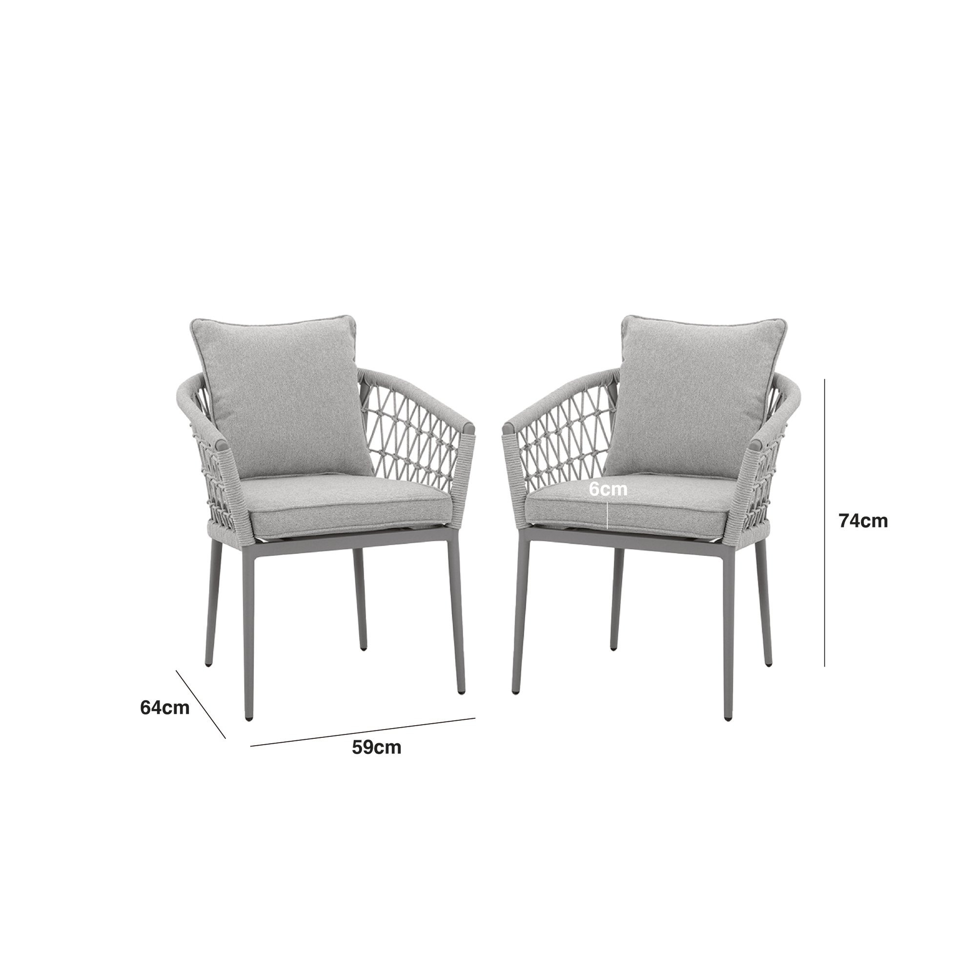 Monaco Rope Weave Pair of Dining Chairs