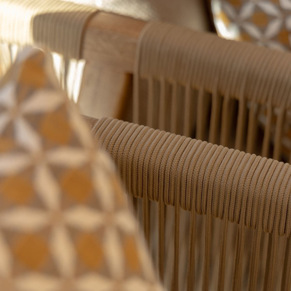 Martinique Rope Weave Lounge Set & Round Coffee Table