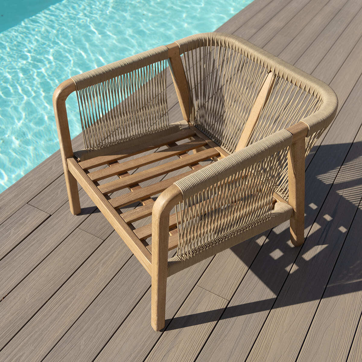 Martinique Rope Weave Lounge Set & Round Coffee Table