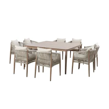 Havana Rope Weave 8 Seat Square Dining Set  - 14