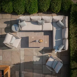 Havana Rope Weave Large Corner Sofa & 2 Armchairs