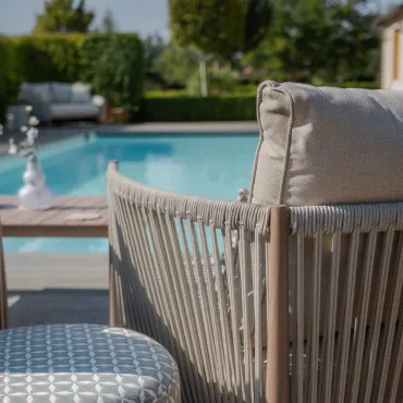 Havana Rope Weave Small Corner Sofa Set with Rectangular Coffee Table & 2 Armchairs  - 7