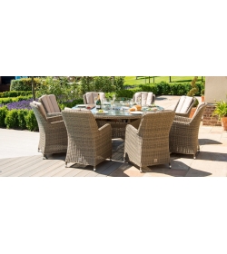 Oxford 8 Seater Round Venice Fire Pit Dining